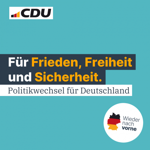 Für Frieden, Freiheit und Sicherheit.