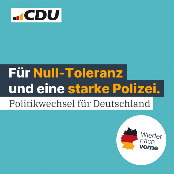 Für Null-Toleranz und eine starke Polizei.