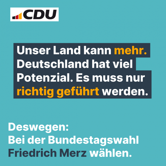 Mitglieder- und Spendenwerbung Unser Land kann mehr mit Friedrich Merz