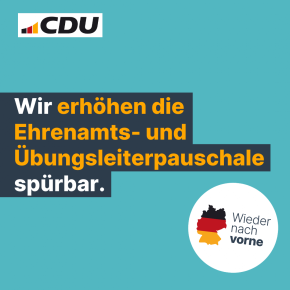 Wir erhöhen die Ehrenamts- und Übungsleiterpauschale spürbar.